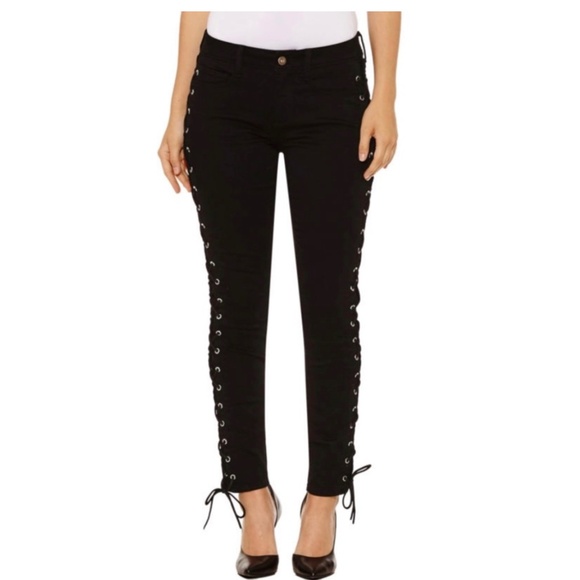 BOLD elements Denim - Bold Elements Lace Up Skinny Jeans